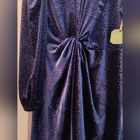 Elegant Blue Leopard Print Dress Size M NWT - Picture 5 of 7